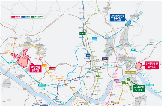 尹정부 첫 공공분양 사전청약 위치도. 자료 국토부